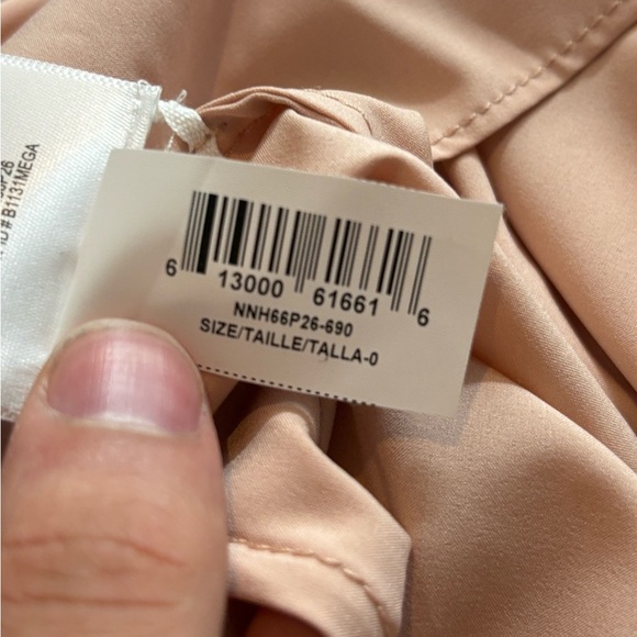 BCBGMaxAzria scoop neck fluted pink boho Polkadot wedding hem mini dress 0 NWT - Picture 11 of 16